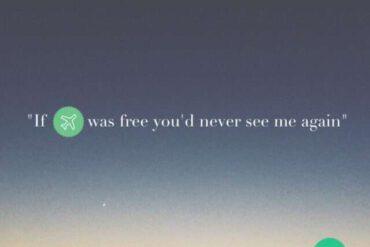 If ✈️ was free, you'd never see me again
