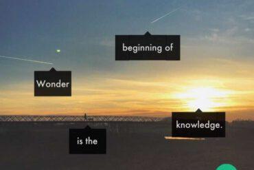 Wonder is the beginning of knowledge