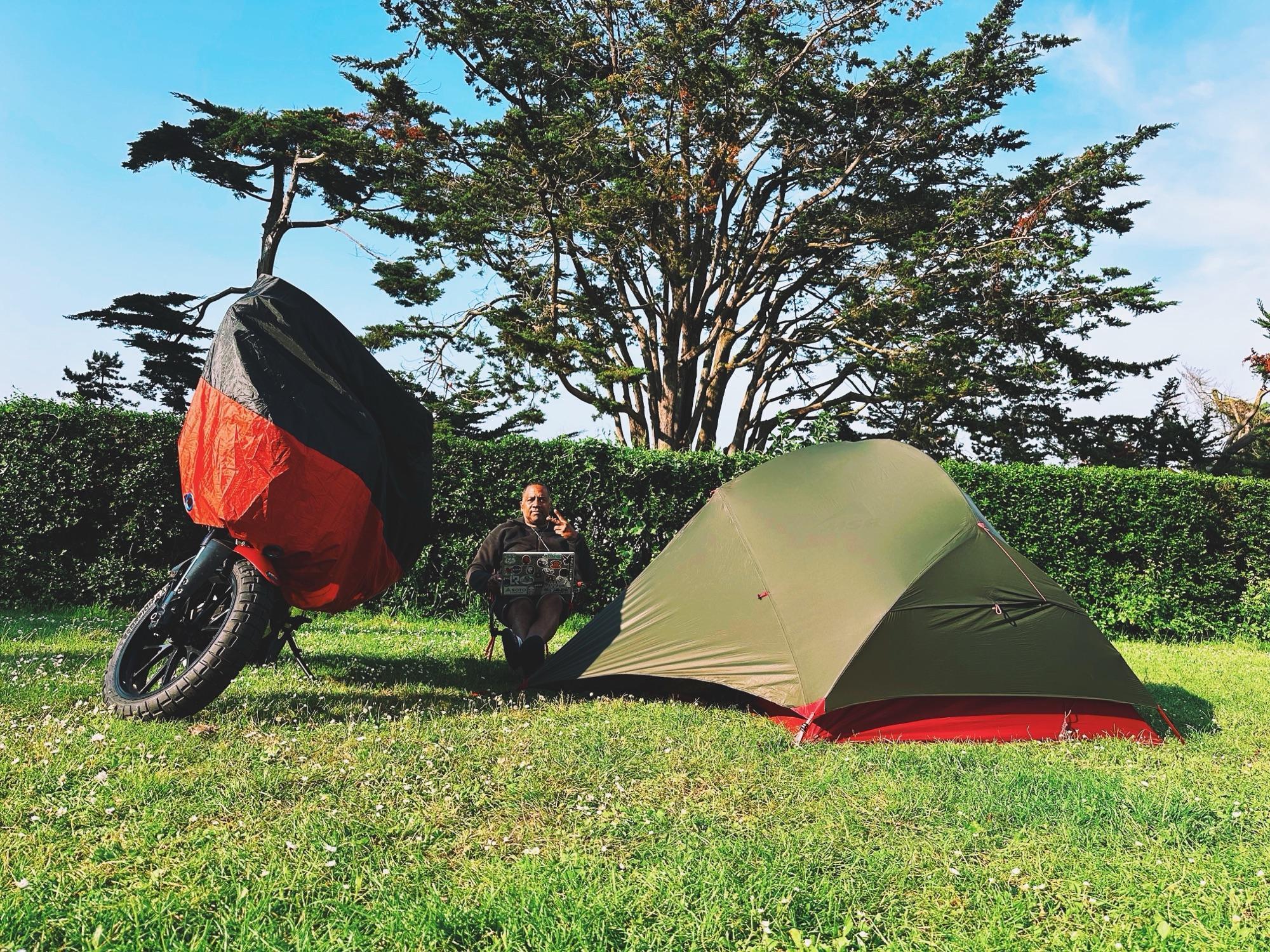 Outdoor editing at camping, St Malo, France ๐ซ๐ท