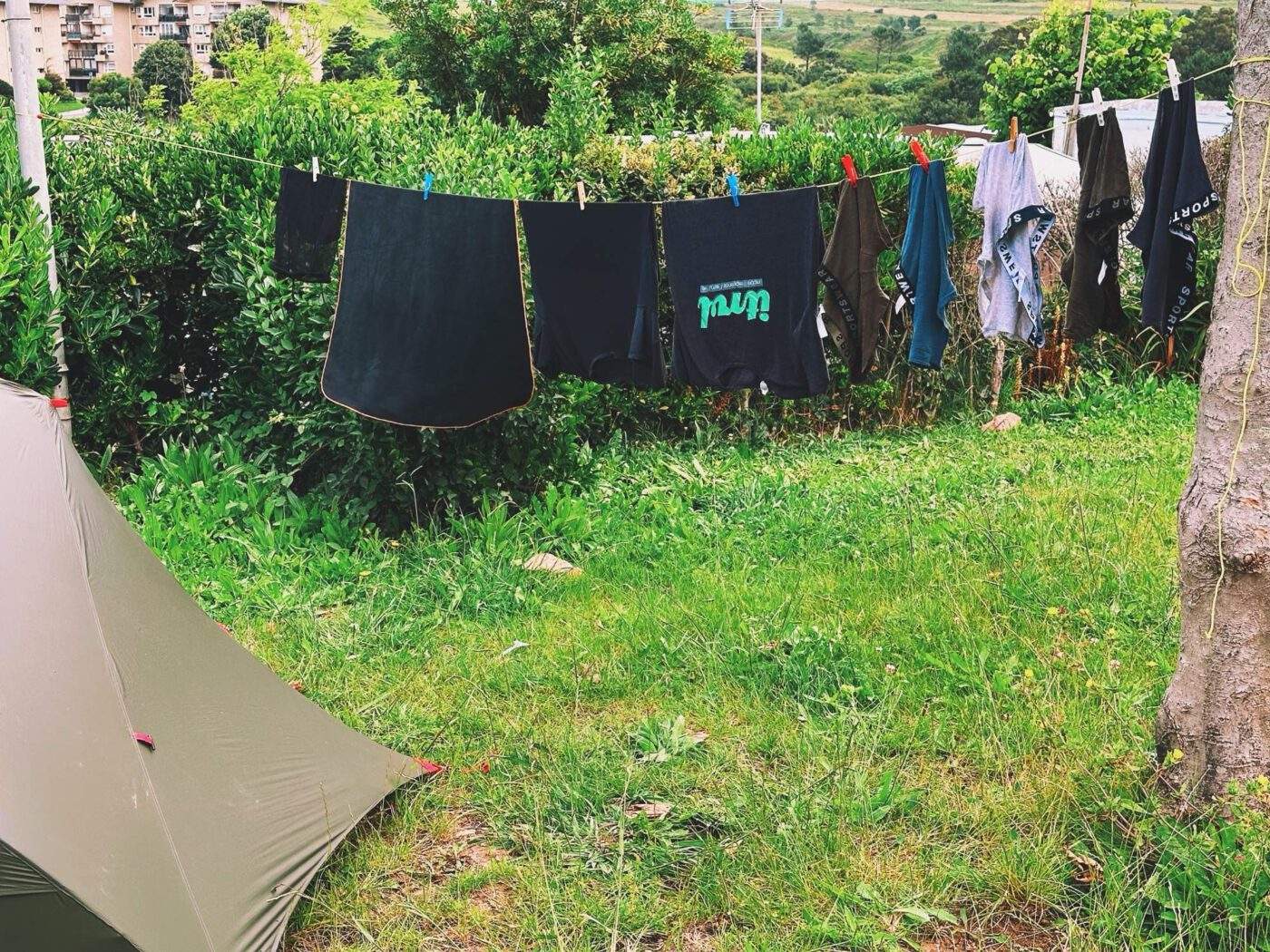 Camping life washing cloths at Sopelana, Spain ๐ช๐ธ