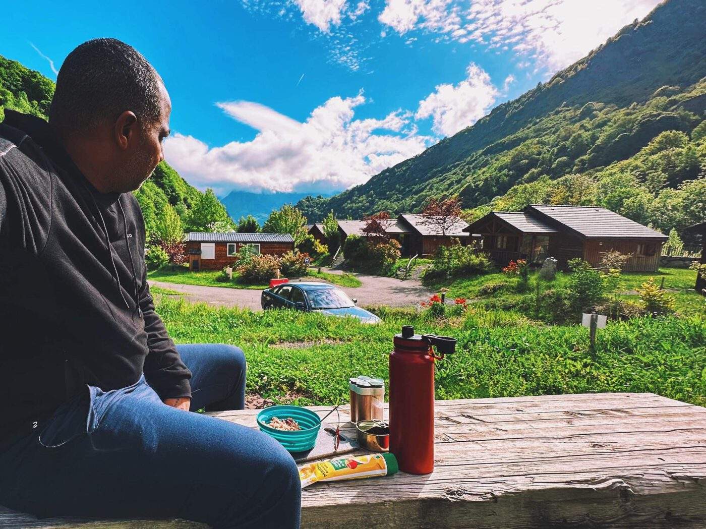 Dinner view camping Agrรฉs-Gazost, Pyrenees, France ๐ซ๐ท