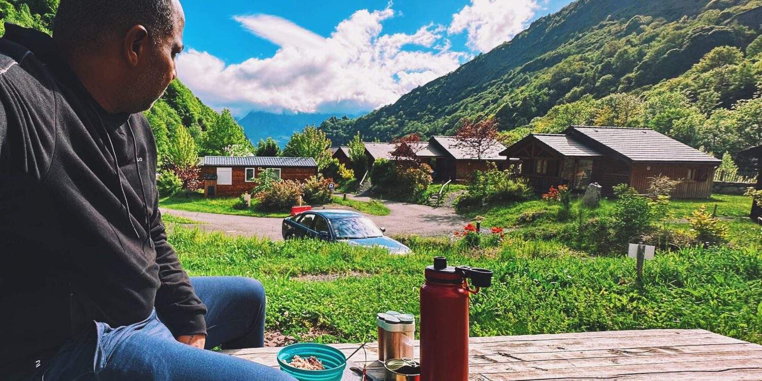 Dinner view camping Agrés-Gazost, Pyrenees, France 🇫🇷