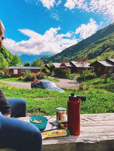Dinner view camping Agrés-Gazost, Pyrenees, France 🇫🇷