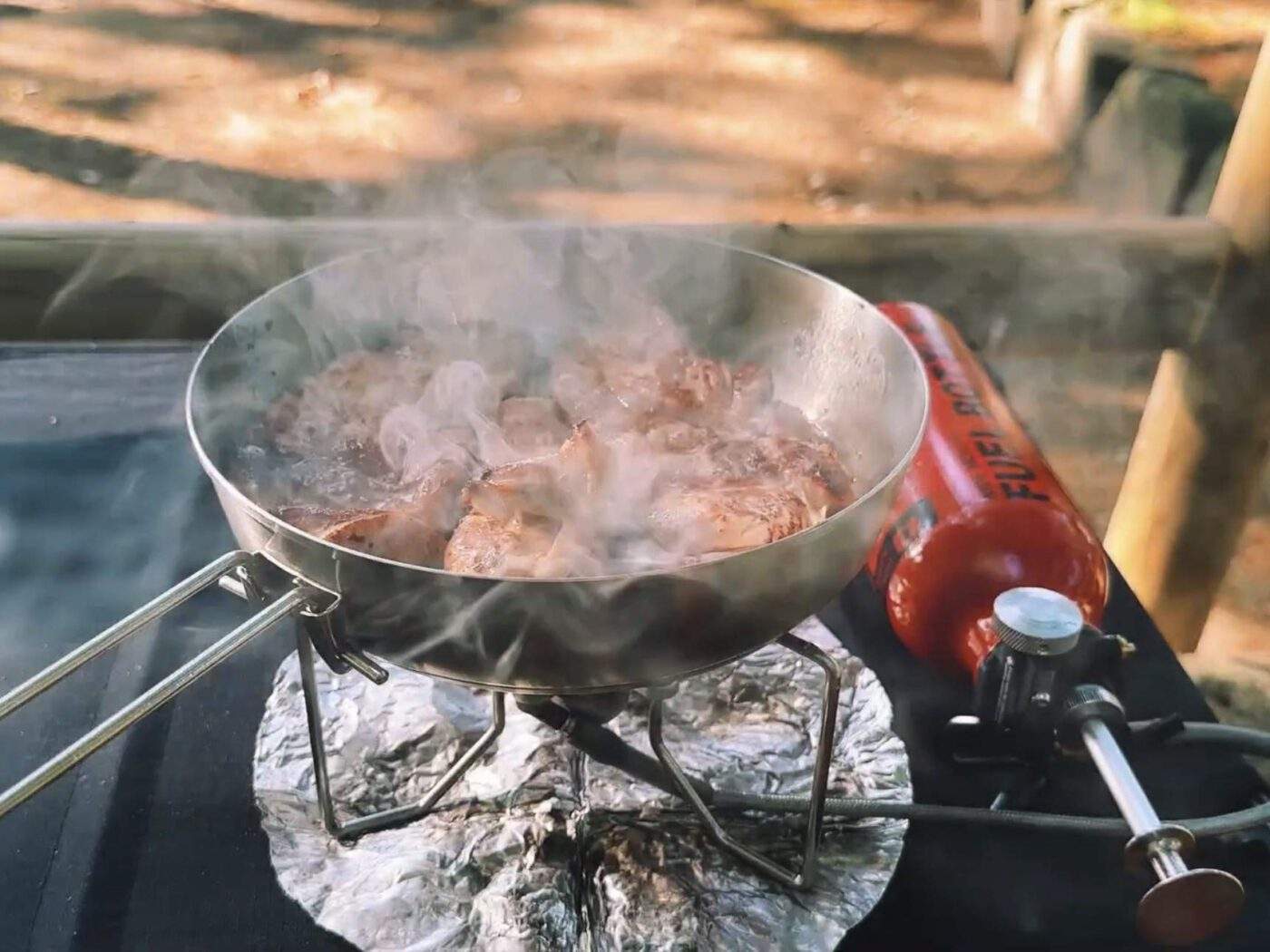 Making dinner at a camping in Braga, Portugal ๐ต๐น